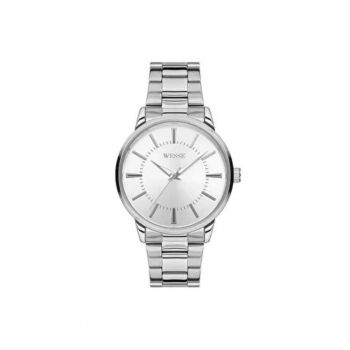 Ceas barbatesc  model WWG203801 - 41-46 mm - curea din otel gri metalizat - mecanism quartz - rezistenta la apa 5 ATM