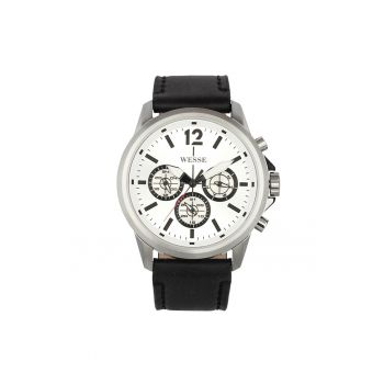 Ceas barbatesc  model WWG400506L - argintiu - curea neagra - rezistent la apa 5 ATM - mecanism quartz - display analog