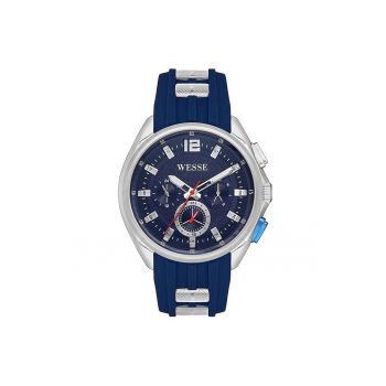 Ceas barbatesc  WWG401903 - 47 mm - curea silicon navy blue - carcasa din otel - rezistenta la apa 5 ATM