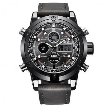 Ceas Barbatesc XINEW CS1213, Fashion & Casual, curea piele, model gri inchis