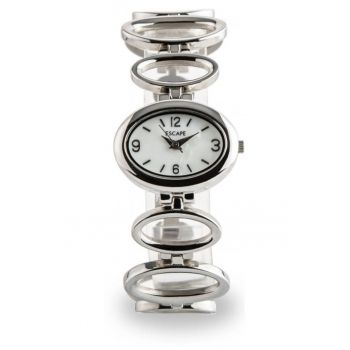Ceas dama  curea otel - carcasa 26-30 mm - rezistenta la apa 5 ATM - argintiu