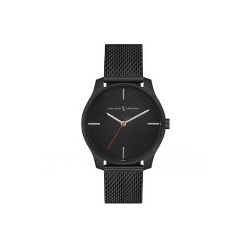 Ceas dama  MEX1155 38mm otel - curea neagra - rezistenta la apa 3 ATM