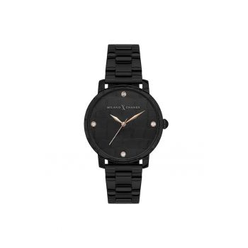 Ceas dama  MEX1184 38mm curea textil negru - rezistent la apa 3 ATM