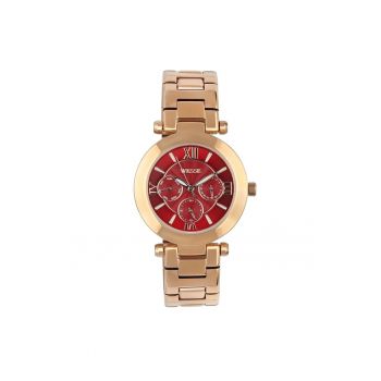 Ceas dama  model WWL101110 - otel - roz - 36mm - mecanism quartz - rezistenta la apa 5 ATM