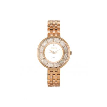 Ceas dama  model WWL300001SS - otel - roz - 36mm - mecanism quartz - rezistenta la apa 3 ATM