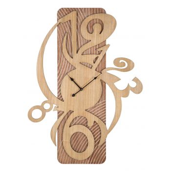 Ceas de perete Wolly, Mauro Ferretti, 70x93 cm, MDF, natural