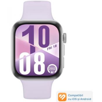 Ceas inteligent Smartwatch HUAWEI Watch Fit 4, Ecran AMOLED 1.82inch, Bluetooth, 5 ATM, Curea Fluoroelastomer (Mov)