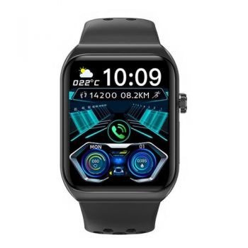 Ceas inteligent Smartwatch iSEN BK01, Ecran HD 1.81inch, Apel Bluetooth, ECG, glucoza din sange, oxigen din sange, tensiune arteriala, puls, temperatura corporala, redare muzica, 270 mAh (Negru)