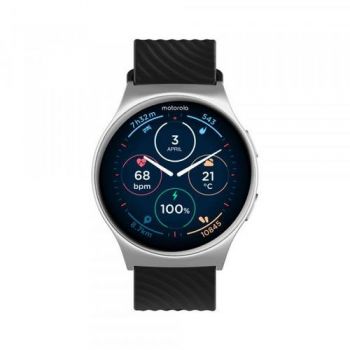 Ceas inteligent Smartwatch Motorola Moto Watch 120, Ecran AMOLED 1.43inch, Bluetooth, Asistent AI, Microfon, Difuzor, IP68 (Argintiu)