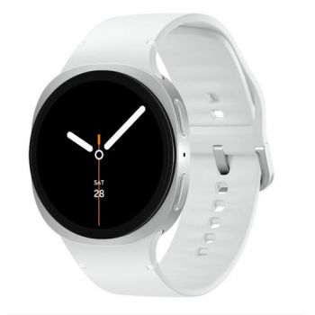 Ceas inteligent Smartwatch Samsung Galaxy Watch8 44mm LTE, Ecran AMOLED 1.47inch, Bluetooth, NFC, Wi-Fi, Wear OS, 4G, 5 ATM (Argintiu)