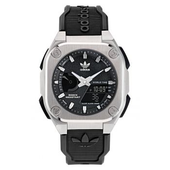 Ceas barbatesc  CITY TECH ONE - inox - quartz - 10 ATM - argintiu/negru