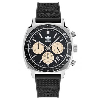 Ceas barbatesc  MASTER ORIGINALS ONE CHRONO - argintiu - curea sintetica neagra - mecanism Quartz