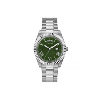 Ceas barbatesc  model GW0265G10 - 41-46 mm - curea din otel - 5 ATM - argintiu/verde
