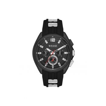 Ceas barbatesc  model WWG401901 - 47 mm - curea silicon neagra - rezistent la apa 5 ATM - negru