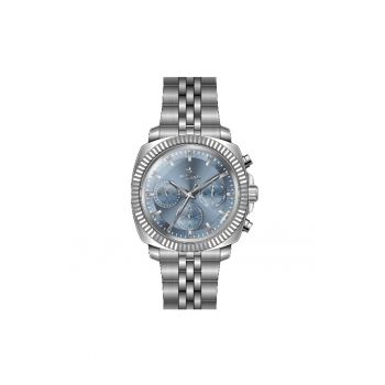 Ceas barbatesc  WWG210001 - curea din otel - gri metalizat - cadran albastru - 42mm
