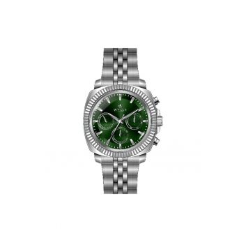 Ceas barbatesc -  WWG210002 - 42mm - curea metal - cadran verde - rezistent la apa 5 ATM