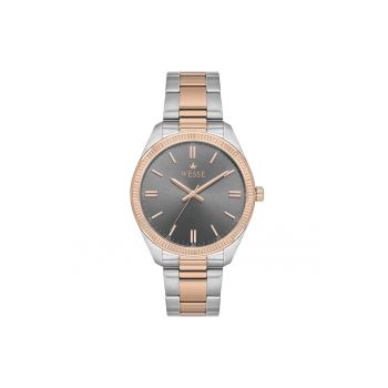 Ceas barbatesc  WWG210307 41mm - curea otel - auriu roz/argintiu - mecanism Quartz