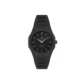 Ceas barbatesc  WWG402606 - 40 mm - curea din otel - negru - rezistent la apa 5 ATM