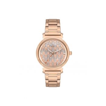 Ceas dama  WWL109802 - 38mm - curea otel - roz-auriu - rezistent la apa 5 ATM