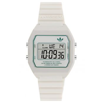 Ceas unisex  Digital Two - quartz - alb - rezistent la apa 5 ATM