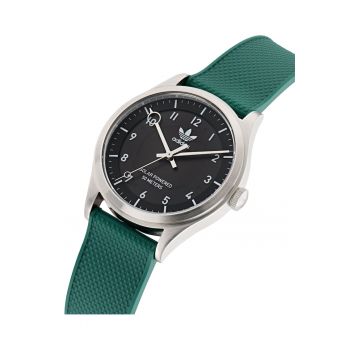 Ceas unisex  PROJECT ONE SST - argintiu - curea verde - mecanism Quartz