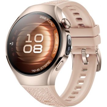 SmartWatch Huawei Watch 5, 42mm Sand Gold 904L Stainless Steel, curea Beige