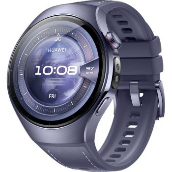 SmartWatch Huawei Watch 5, 46mm Grey-Purple Aerospace-Grade Titanium, curea Grey-Purple