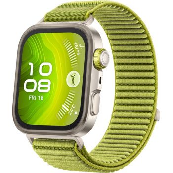 SmartWatch Huawei Watch Fit 4 Pro, Titanium Color curea Green Woven ieftin