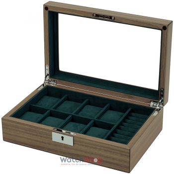 Cutie depozitare Rothenschild RS-2442-W 31.5 x 9 x 20.2 pentru 8 ceasuri, Maro