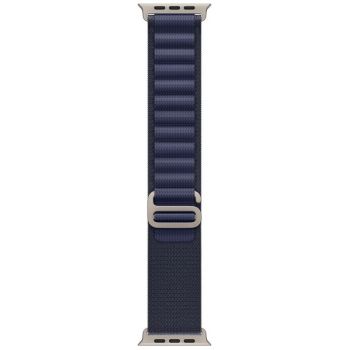 Apple Alpine Loop, 49mm Navy, Natural Titanium Finish - Small