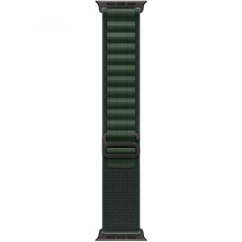 Apple Apple Watch 49mm Loop:  Dark Green Alpine Loop - Large - Black Titanium Finish