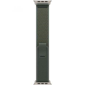 Apple Apple Watch 49mm Loop:  Green Trail Loop - M/L - Natural Titanium Finish