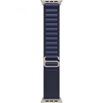 Apple Apple Watch 49mm Loop:  Navy Alpine Loop - Large - Natural Titanium Finish