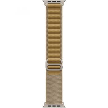 Apple Apple Watch 49mm Loop:  Tan Alpine Loop - Large - Natural Titanium Finish