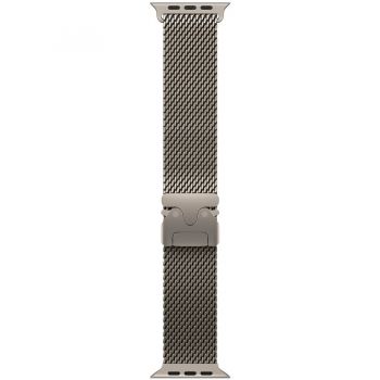 Apple Apple Watch 49mm Milanese Loop:  Natural Titanium Milanese Loop - Medium