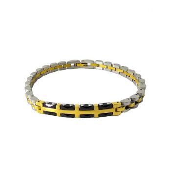 Bratara Fusion din otel inoxidabil, Unisex, Silver/Gold/Black