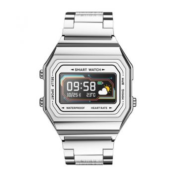 Ceas Smartwatch Techstar® i6, 0.96 inch OLED, Monitorizare Puls, Tensiune, Oximetru, Sedentarism, Bluetooth 5.0, IP67, Argintiu