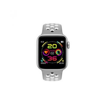 Ceas Smartwatch Techstar® W5 Argintiu, 1.54 inch IPS, Monitorizare Cardiaca, Tensiune, Sedentarism, Bluetooth 4.2