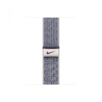 Curea Smartwatch Apple MXU13ZM/A pentru Watch 46mm, Nike Sport Loop (Gri/Albastru)