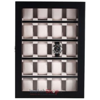 Cutie depozitare Rothenschild RS-1100-20BL 32 x 44.5 x 10 pentru 20 de ceasuri Negru