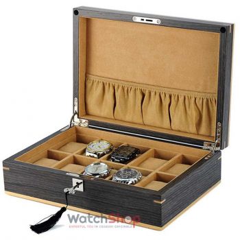 Cutie depozitare Rothenschild RS-2320-10G 31 x 9.5 x 22 pentru 10 ceasuri Gri