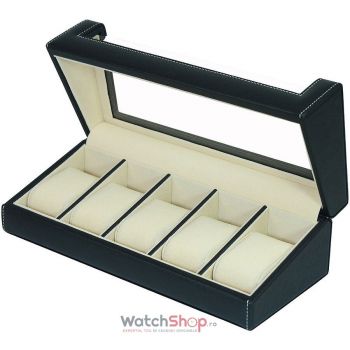 Cutie depozitare Rothenschild RS-3035-BL 28.5 x 9 x 12 pentru 5 ceasuri Negru