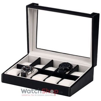 Cutie depozitare Rothenschild RS-3041-10BL 29 x 9 x 20 pentru 10 ceasuri Negru