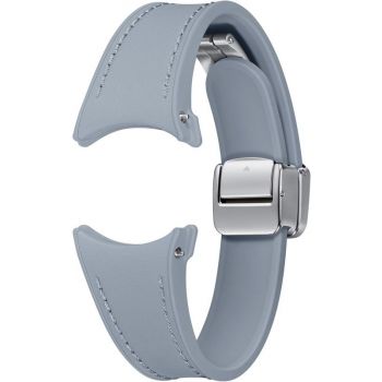 Samsung Curea D-Buckle Hybrid Eco-Leather S/M Blue pentru Galaxy Watch 6/Classic