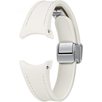 Samsung Curea smartwatch Samsung D-Buckle Hybrid Eco-Leather Band pentru Galaxy Watch6, Slim (S/M), Cream