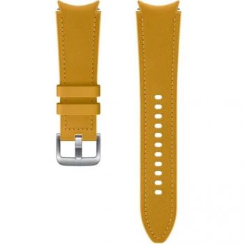 Samsung Galaxy Watch 4 / 4 Classic - Bratara Hybrid, cu cusatura (20mm, M/L), piele - Mustard