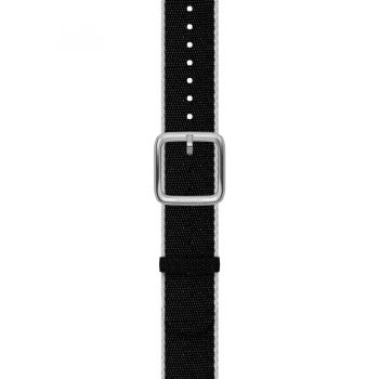 Withings Withings Polyethylene terephthalate Wristband 18mm w Silver buckle for Scanwatch 38mm, Steel HR 36mm, Withings Move, Move ECG, Steel - Black & White