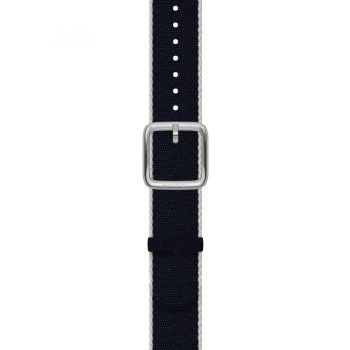 Withings Withings Polyethylene terephthalate Wristband 18mm w Silver buckle for Scanwatch 38mm, Steel HR 36mm, Withings Move, Move ECG, Steel - Blue & White