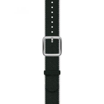 Withings Withings Polyethylene terephthalate Wristband 18mm w Silver buckle for Scanwatch 38mm, Steel HR 36mm, Withings Move, Move ECG, Steel - Green & White