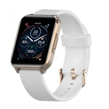 Ceas inteligent Smartwatch Motorola Moto Watch 70, Ecran IPS LCD 1.69inch, Bluetooth, Android/iOS, Monitorizare somn, Integrare Google Fit, IP67 (Roz/Auriu)